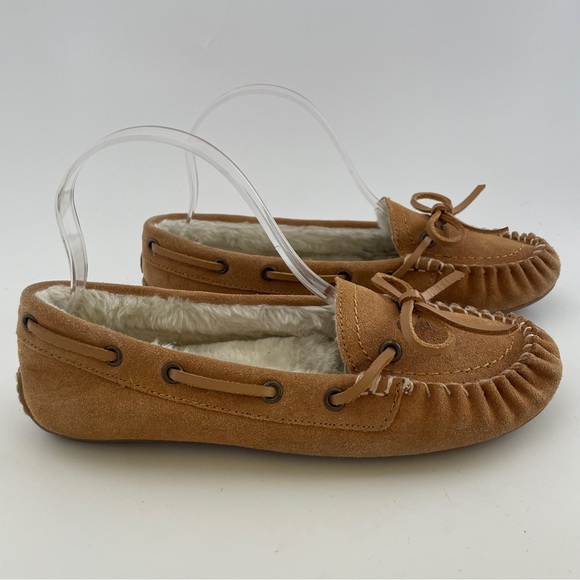Lucky Brand Tan Suede Moccasin Slippers - Picture 2 of 8